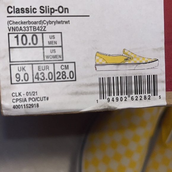 Classic slip on yellow checkered Vans women - Picture 4 of 4